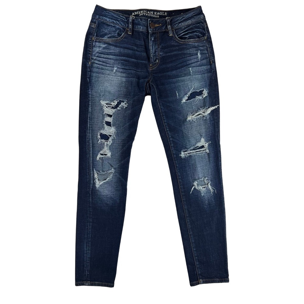 American Eagle Super Stretch Jegging Distressed Skinny Jeans 4 Short